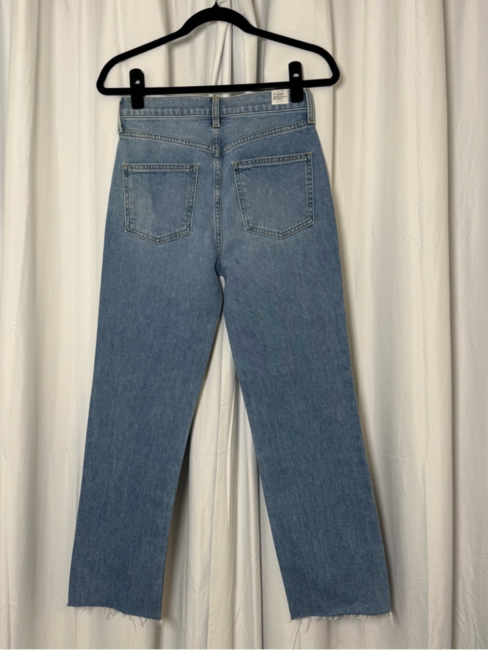 Frank & Eileen Monaghan Jeans 26 High Rise Straight Leg Crop Raw Hem Denim - Picture 3 of 15